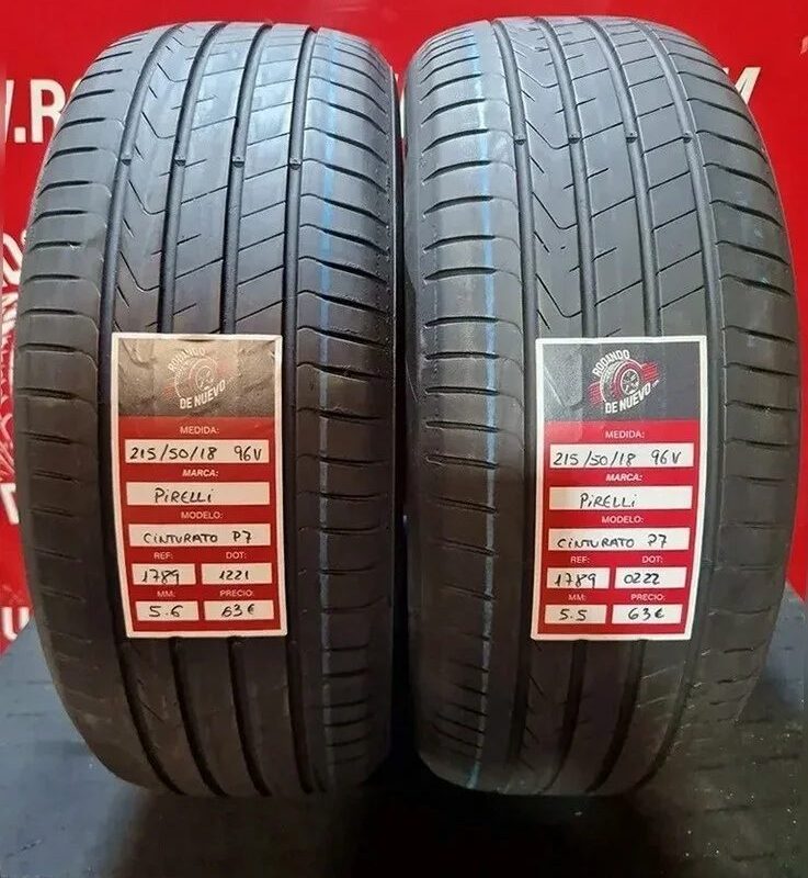 2x 215 50 18 96V Neumáticos Pirelli 5.6/5.5 mm DOT 1221/0222 [R. 1789]