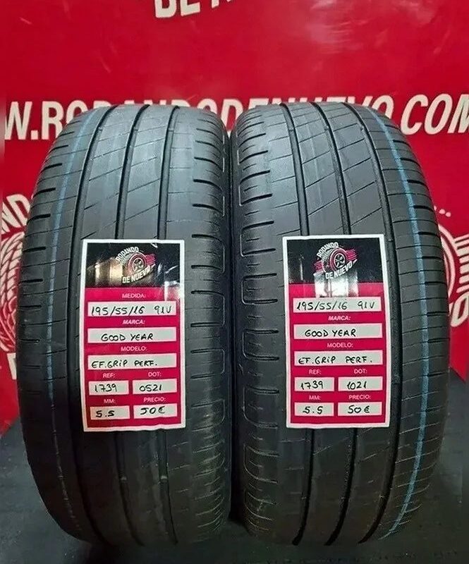 2x 195 55 16 91V GOODYEAR Neumáticos 5.5 mm DOT 0521/1021 [R. 1739]