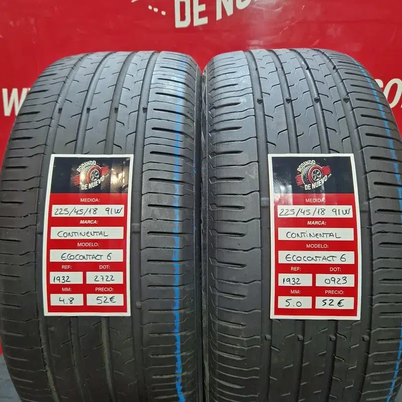 2x 225 45 18 91W NEUMÁTICOS CONTINENTAL 4.8/5 mm DOT 2722/0923 [R. 1932]