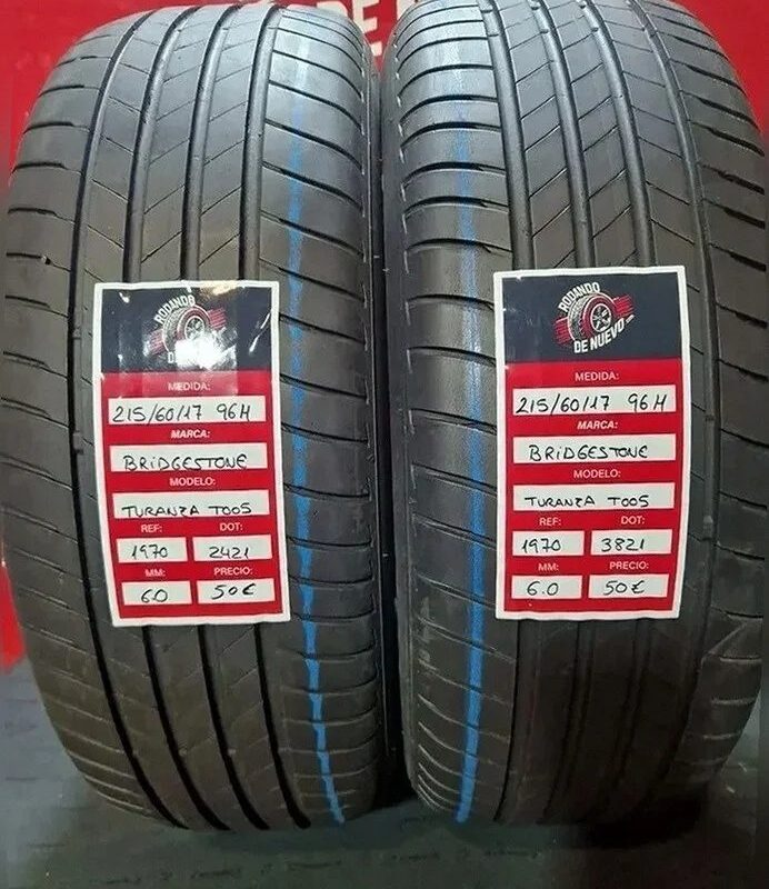 2x 215 60 17 96H Neumáticos BRIDGESTONE 6 mm DOT 2421/3821 [R. 1970]