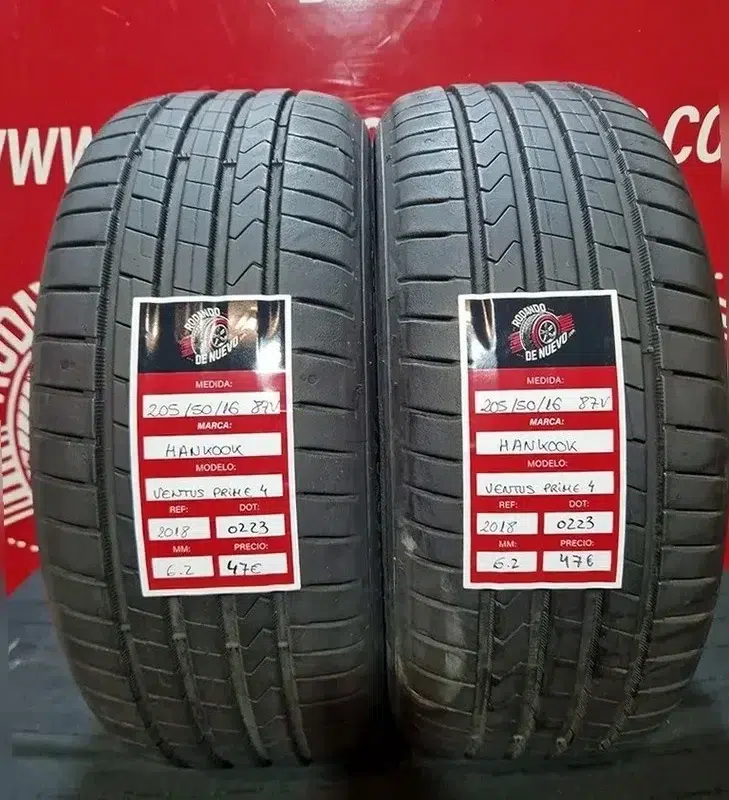 2x 205 50 16 87V RUEDAS HANKOOK 6.2 mm DOT 0223 [R. 2018]