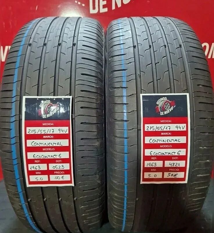 2x 215 55 17 94V Neumáticos Continental 5 mm DOT 4821/0523 [R. 1963]