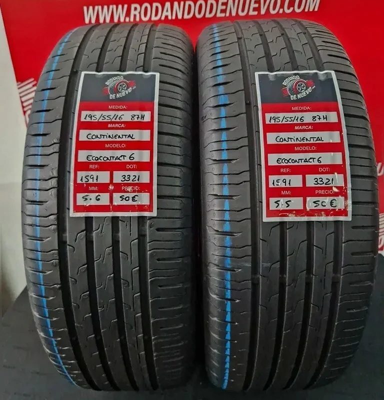 2x 195 55 16 87H NEUMÁTICOS CONTINENTAL 5.6/5.5 mm DOT 3321 [R. 1591]