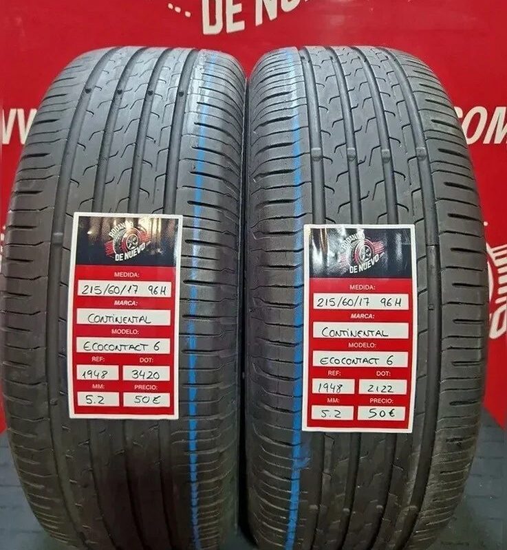 2x 215 60 17 96H Neumaticos CONTINENTAL 5.2 mm DOT 2122/3420 [R. 1948]