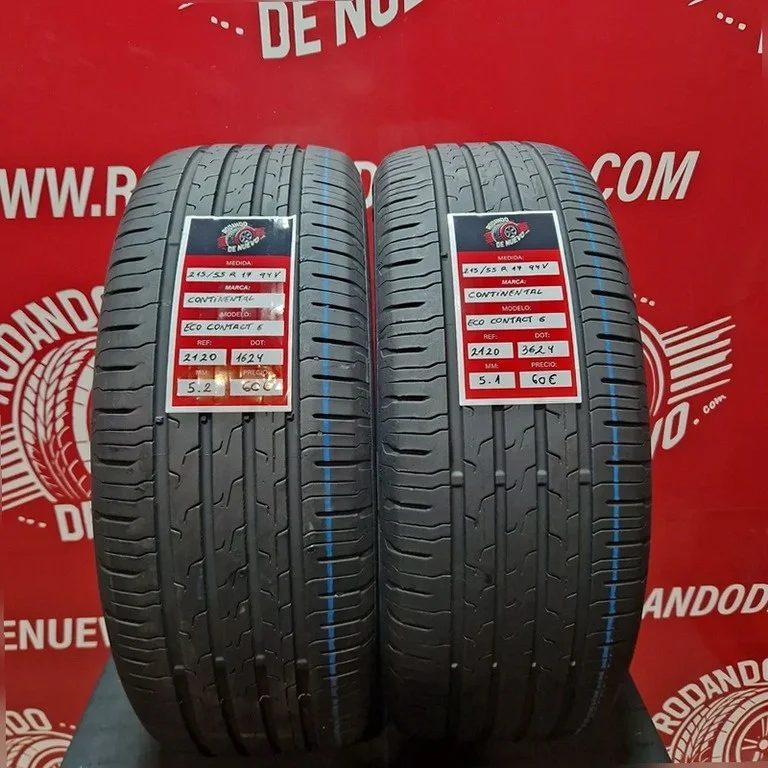 2x 215 55 17 94V NEUMÁTICOS CONTINENTAL 5.1/5.2 mm DOT 1624/3624 [R. 2120]