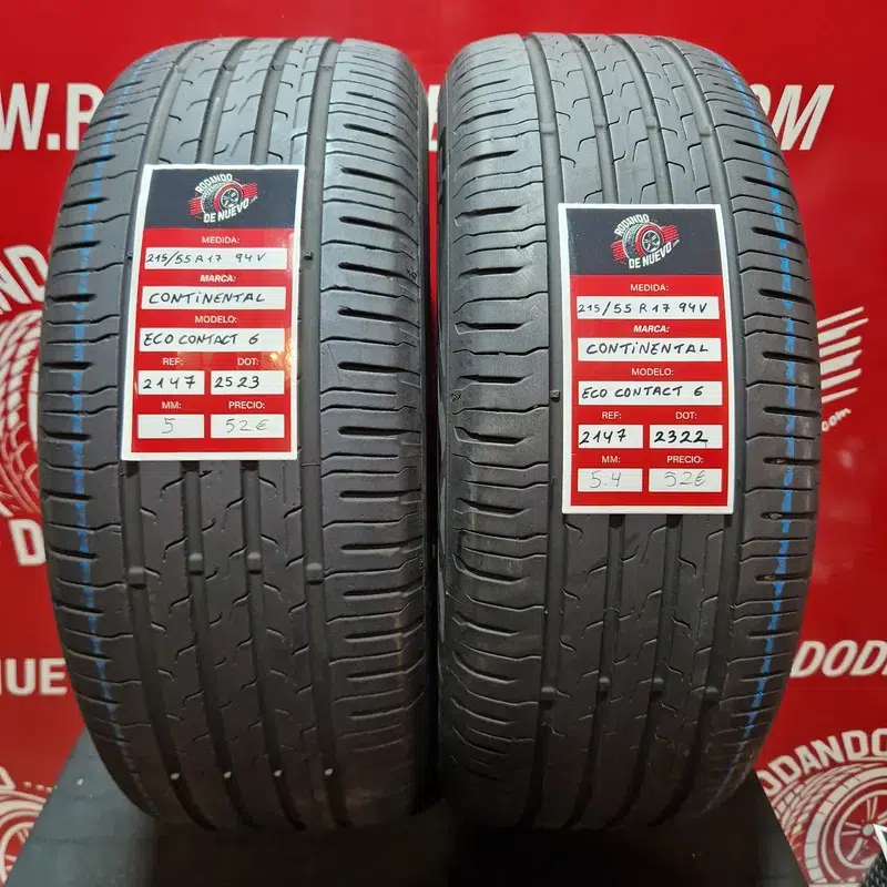 2x 215 55 17 94V Continental Neumáticos 5/5.4 mm DOT 2523/2322 [R. 2147]