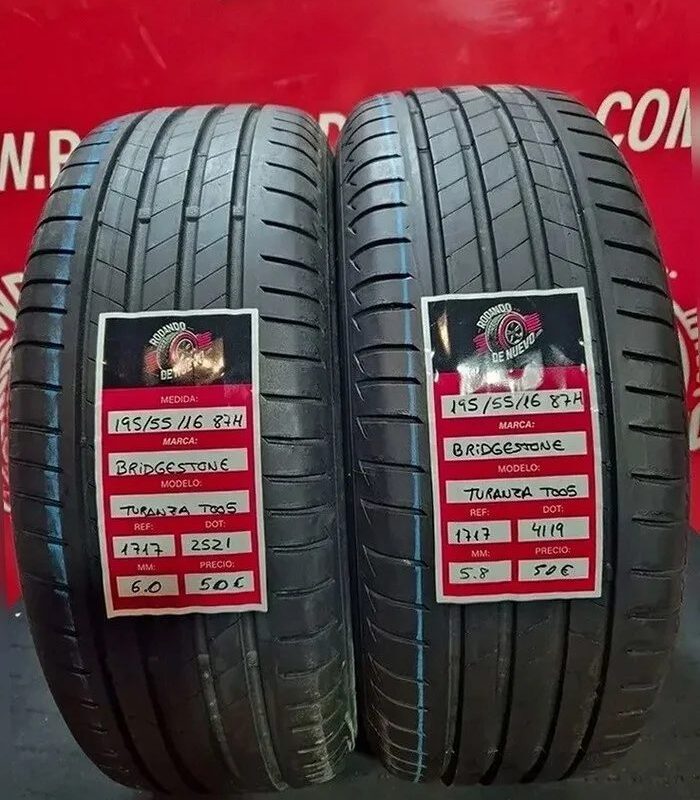 2x 195 55 16 87H NEUMATICOS BRIDGESTONE 6/5.8 mm DOT 2521/4119 [R. 1717]