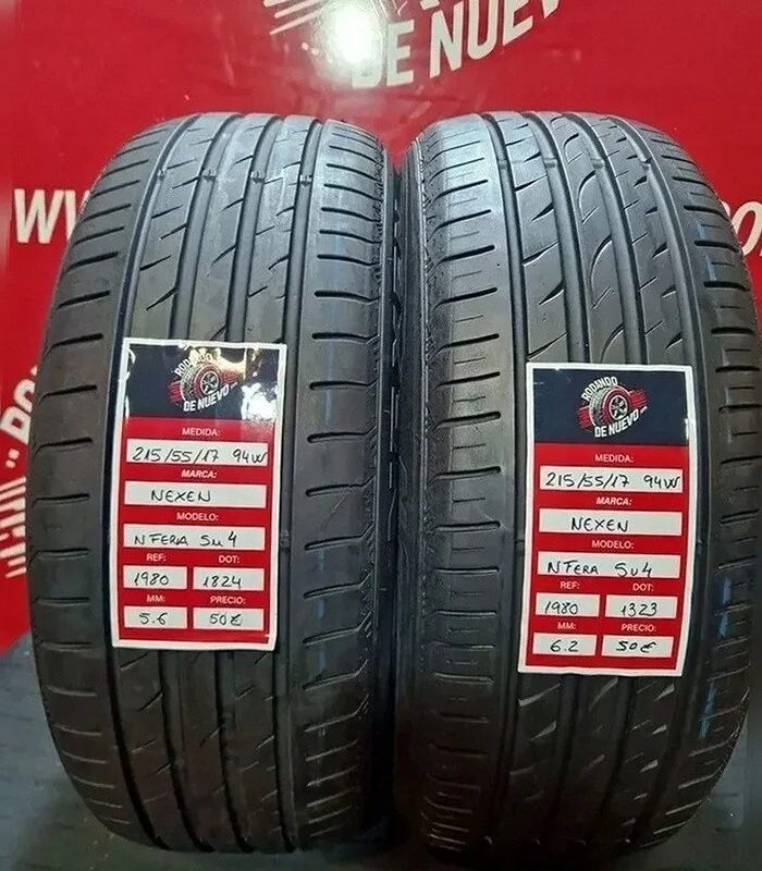 2x 215 55 17 94W Neumáticos NEXEN 5.6/6.2 mm DOT 1824/1323 [R. 1980]