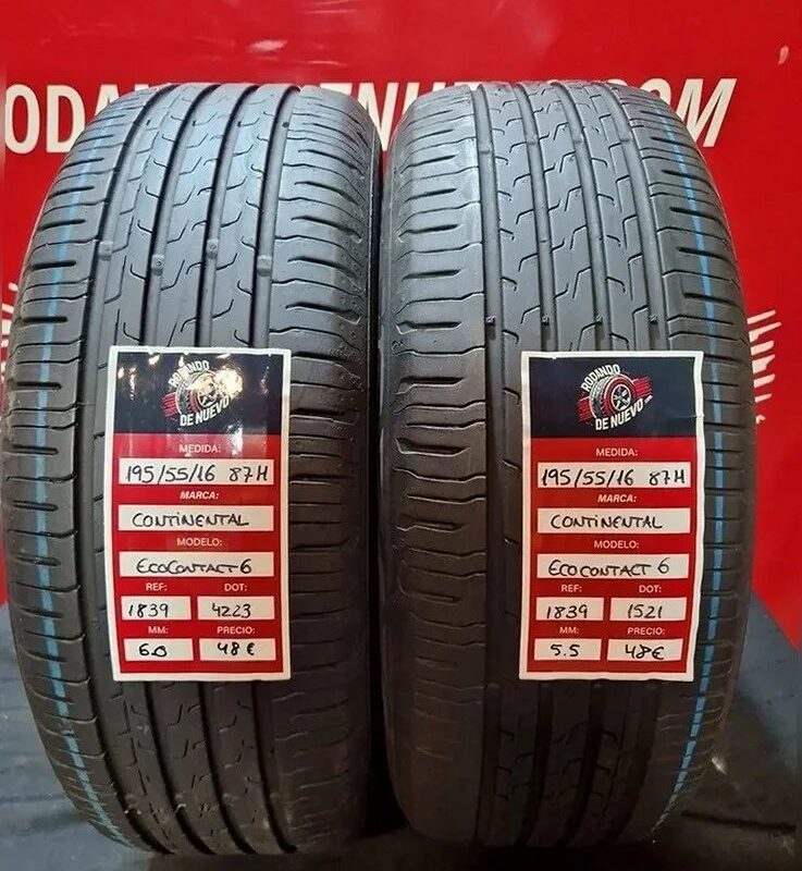 2x 195 55 16 87H Neumáticos Continental 6/5.5 mm DOT 4223/1521 [R. 1839]
