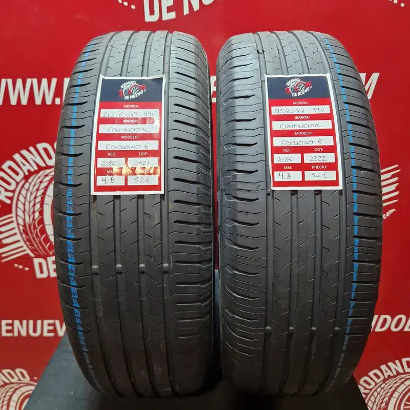 2x 215 65 17 99V Neumáticos Continental 4.8/4.6 mm DOT 3421 [R. 2086]