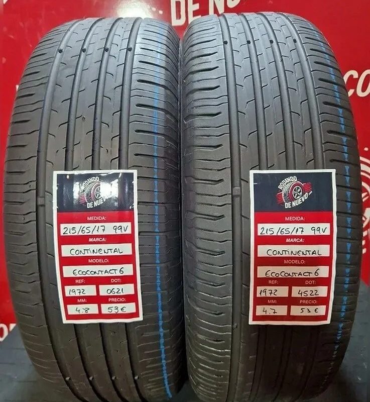 2x 215 65 17 99V Continental Neumáticos 4.8/4.7 mm DOT 0621/4522 [R. 1972]