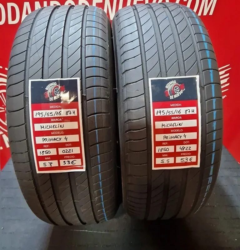 2x 195 55 16 87H MICHELIN Neumáticos 5.8/5.5 mm DOT 0221/4822 [R. 1850]