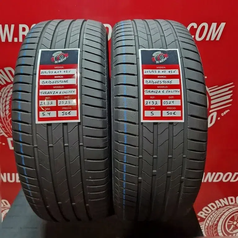 2x 205 55 17 95V Neumáticos Bridgestone 5.4/5 mm DOT 2525/0524 [R. 2132]