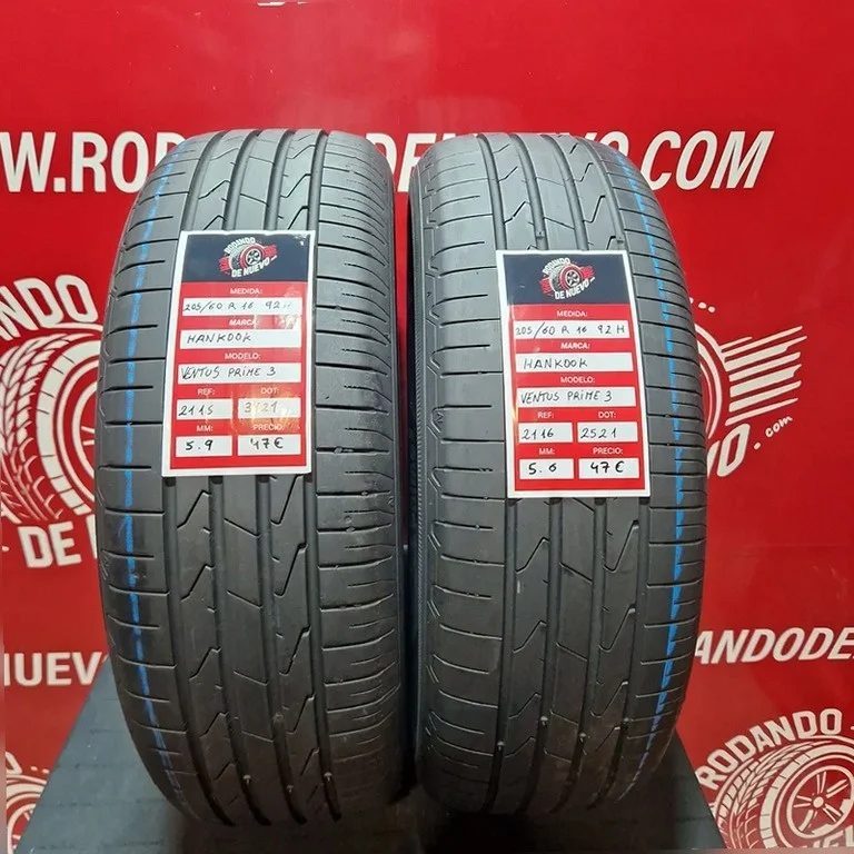 2x 205 60 16 92H NEUMÁTICOS Hankook 5.9/5.6 mm DOT 3421/2521 (R. 2116)