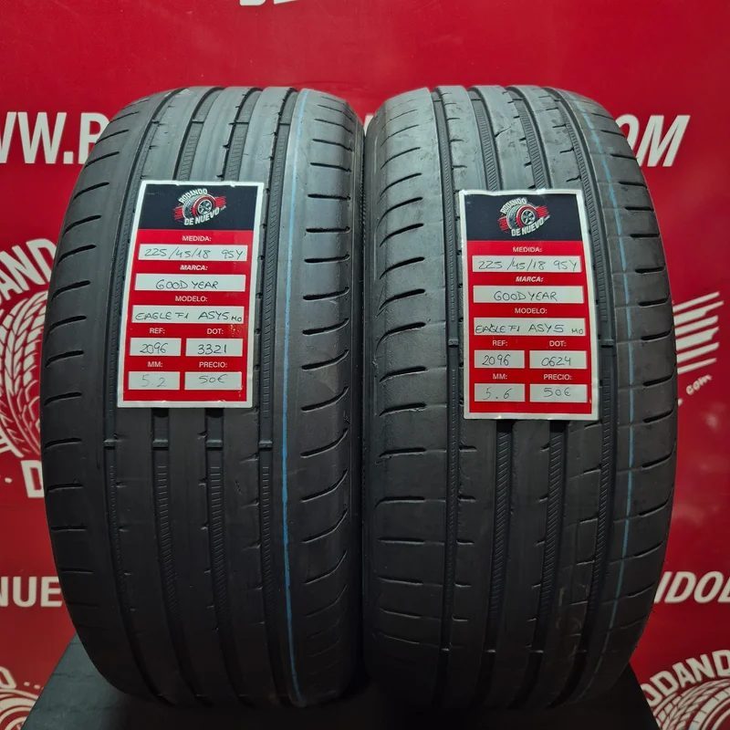 2x 225 45 18 95Y Neumáticos Goodyear 5.6/5.2 mm DOT 3321/0624 [R. 2096]