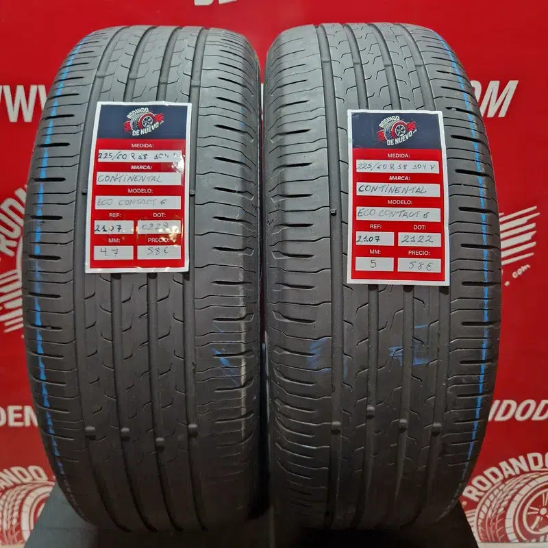 2x 225 60 R18 104V Neumáticos Continental 5/4.7 mm DOT 0223/2122 [R. 2107]
