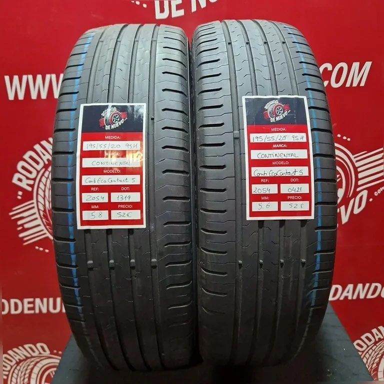 2x 195 55 20 95H CONTINENTAL NEUMÁTICOS 5.8/5.6 mm DOT 1319/0421 [R. 2054]