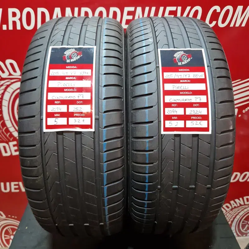 2x 205 45 17 88W Neumáticos Pirelli 5/5.2 mm DOT 2524/2324 [R. 2094]